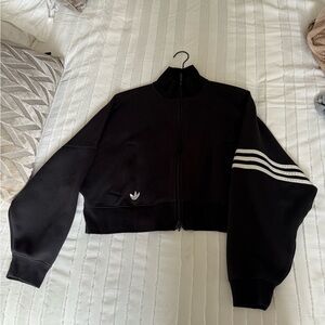 adidas Originals Black Bomber Jacket with White Accents